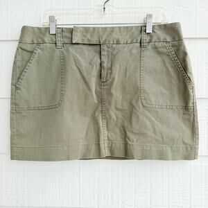 London Jean Olive Utility Stretch Chino Mini Skirt Size 14